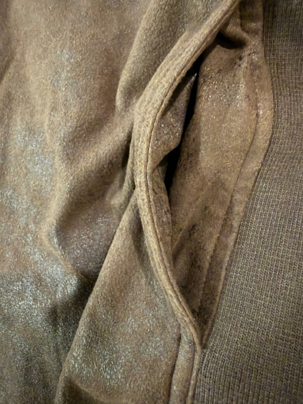 Kut from the Kloth Ana Faux Leather Drape Front Jacket Brown Large - Picture 8 of 10